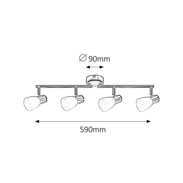 Rabalux Spot rasveta Gavin E14 4x MAX 40W brušeni hrom (6489) - 6489