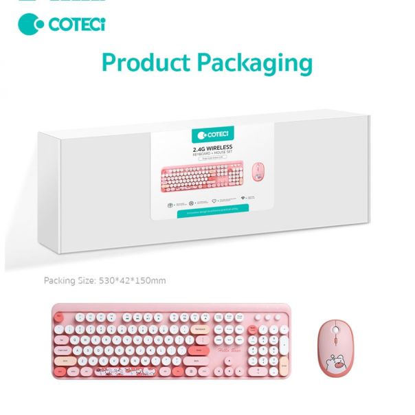 Combo mis i tastatura Coteci 84021 pink - EP3009640