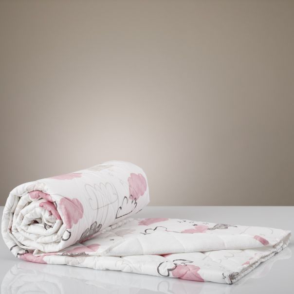 STEFAN Frotirski prekrivač 140x200cm Oblak, roze/bela - 652-1297