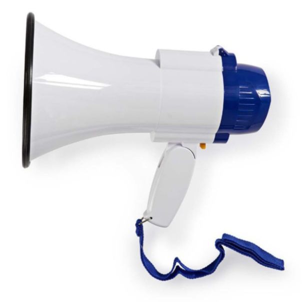 NEDIS Megafon MEPH150WT, 115dB, max.250m ugrađena sirena i funkcija snimanja, plava/bela - 47335