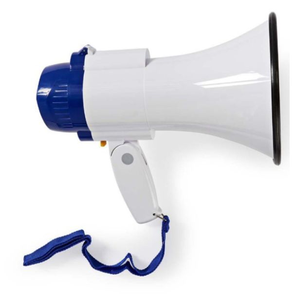 NEDIS Megafon MEPH150WT, 115dB, max.250m ugrađena sirena i funkcija snimanja, plava/bela - 47335