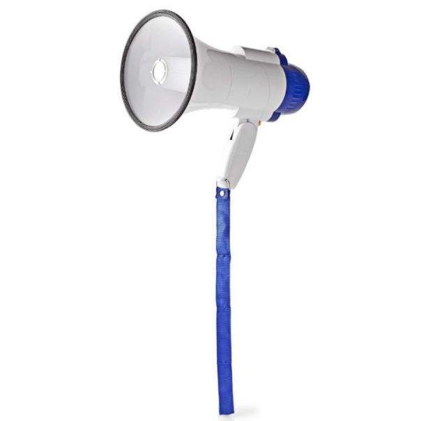 NEDIS Megafon MEPH150WT, 115dB, max.250m ugrađena sirena i funkcija snimanja, plava/bela - 47335