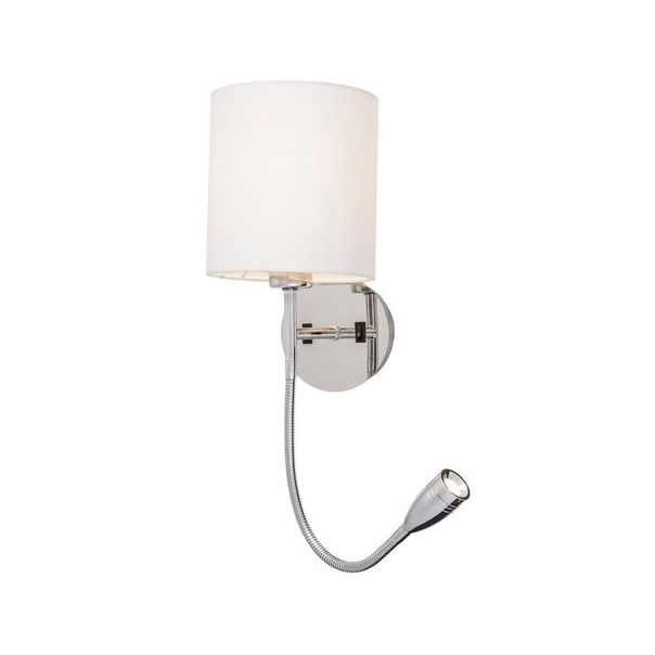 Rabalux Zidna lampa Larkin E27 1x MAX 40 + LED 3W hrom (6529) - 6529