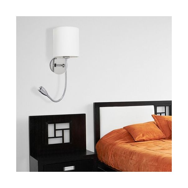 Rabalux Zidna lampa Larkin E27 1x MAX 40 + LED 3W hrom (6529) - 6529