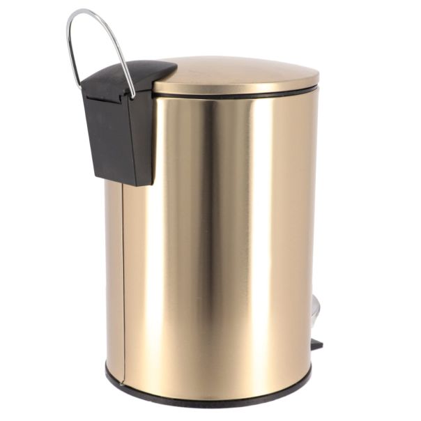 TENDANCE Kanta za smeće 3l na papučicu 17x22,5x24cm metal zlatna - 6533198