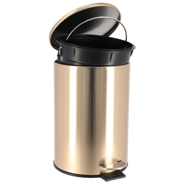 TENDANCE Kanta za smeće 3l na papučicu 17x22,5x24cm metal zlatna - 6533198