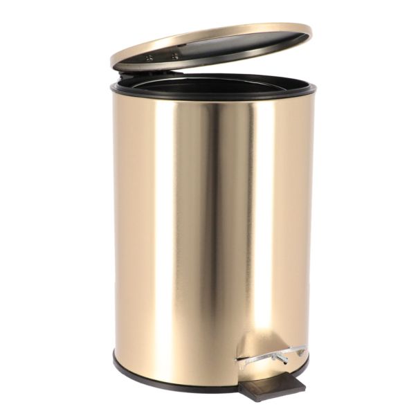 TENDANCE Kanta za smeće 3l na papučicu 17x22,5x24cm metal zlatna - 6533198
