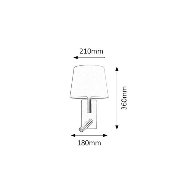 Rabalux Zidna lampa Harvey E27 1x MAX 40 + LED 3W brušeni hrom (6539) - 6539-1
