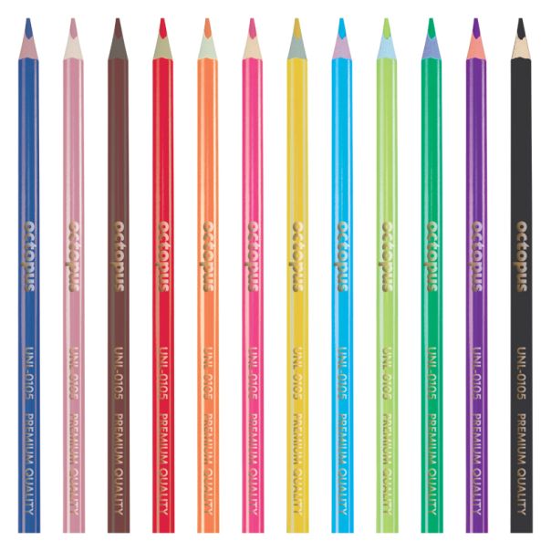 OCTOPUS Drvene boje 12/1 triangular sa gratis zarezačem unl-0362 - 65888