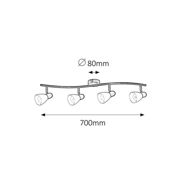 Rabalux Spot rasveta Soma E14 4x MAX 40W antično smeđe (6594) - 6594