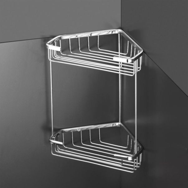 TATAY Ugaona kupatilska polica na dva nivoa 17.5x17.5x26.5cm, inox - 6606100