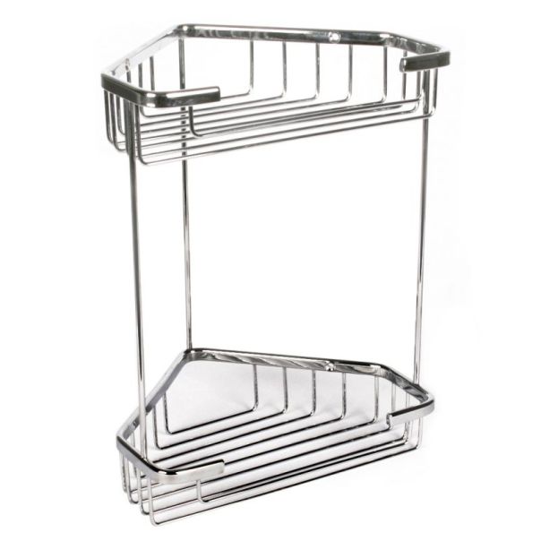 TATAY Ugaona kupatilska polica na dva nivoa 17.5x17.5x26.5cm, inox - 6606100