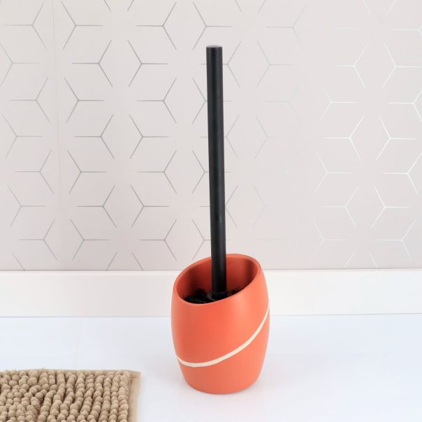 TENDANCE Četka za WC šolju sa držačem 36.6x10.2x9.7cm, poliresin/terakota - 66153125