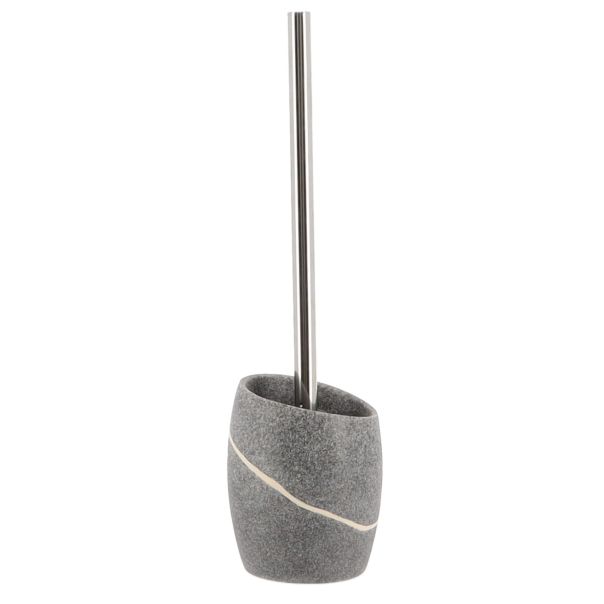 TENDANCE Četka za WC šolju sa držačem 36.6x10.2x9.7cm Stone effect, poliresin/siva - 66153180