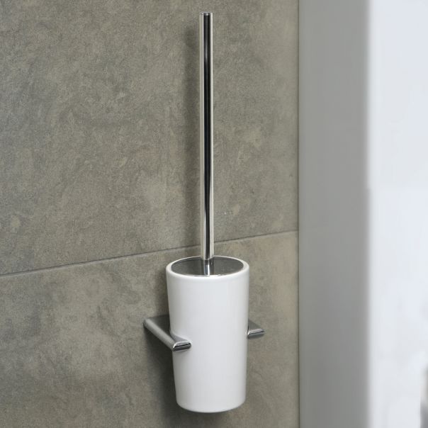 TATAY Zidna četka za WC šolju sa držačem Ronda 9.5x8.5x37cm, inox - 6647500