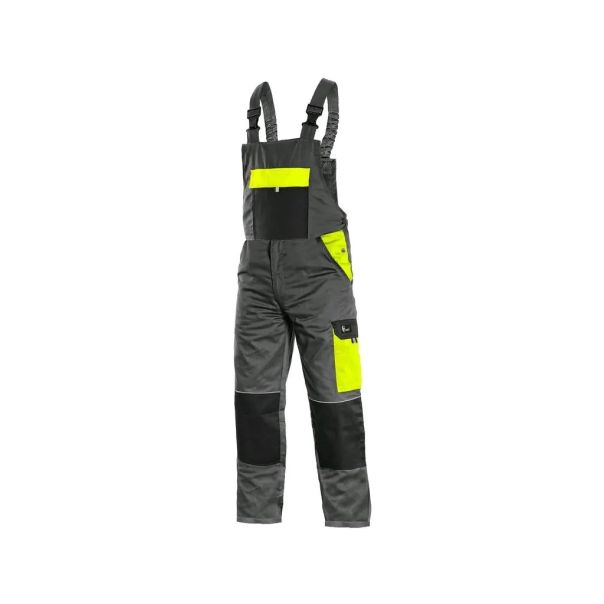 CANIS Radne pantalone na tregere Phoenix Cronos, siva/žuta - 66489-1