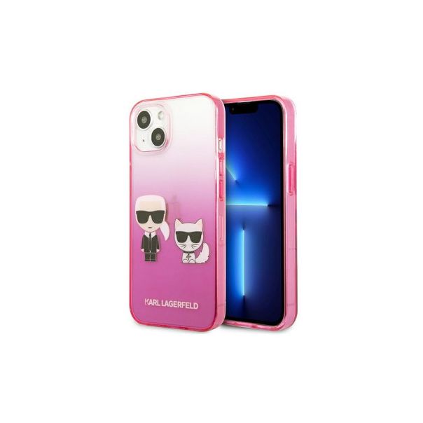 KARL LAGERFELD Futrola za iPhone 13 pink Karl & Choupette Head Gradient - GSM114867
