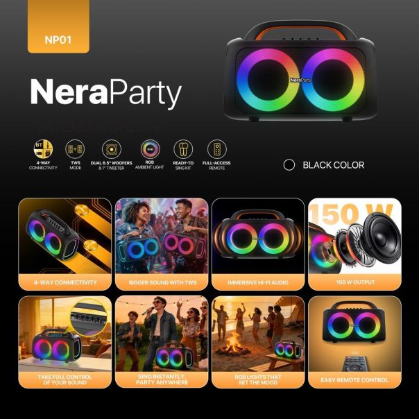 Fantech Bluetooth zvucnik NP01 NeraParty crni - EP3232434