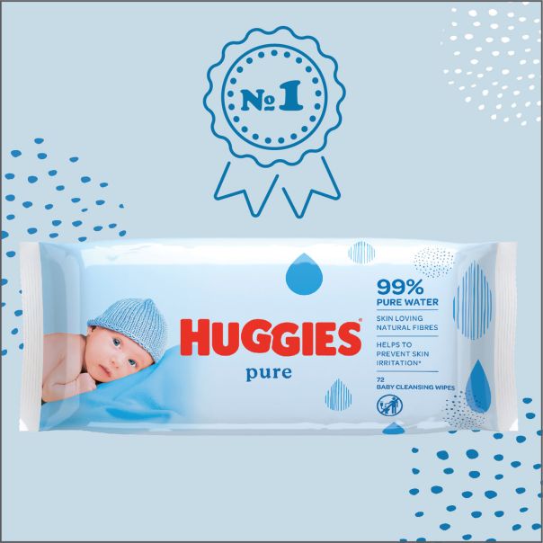 HUGGIES Baby vlažne maramice pure 56 kom. - 6677-1