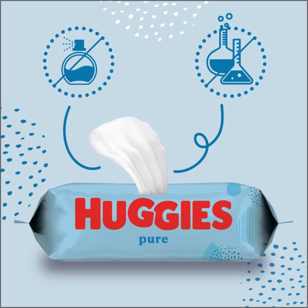 HUGGIES Baby vlažne maramice pure 56 kom. - 6677-1