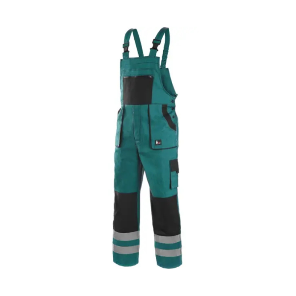 CANIS Radne pantalone na tregere Luxy Bright, zelena/crna - 66772