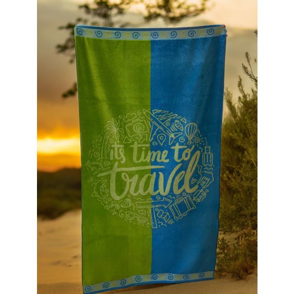 Plažni peškir Time to travel 86x160cm - VLK000668-timetotravel