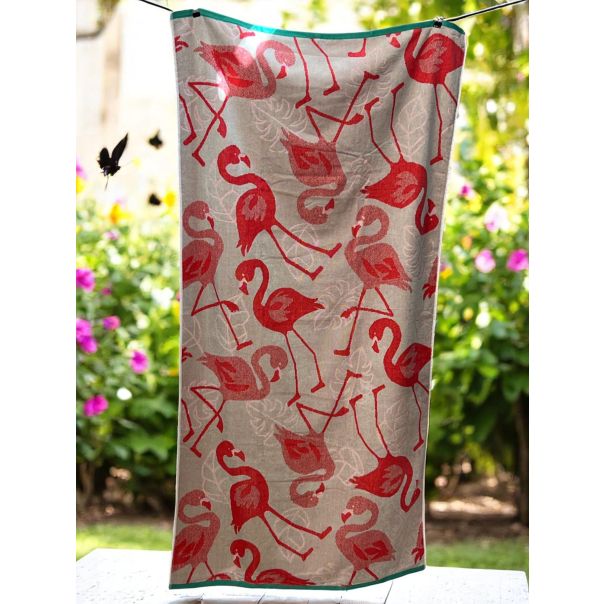 VIKTORIJA Plažni peškir “Flamingo W“ 160x80 cm A57 - VLK000668-flamin