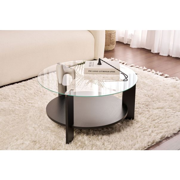 NORDURE Klub sto Clara, crna/providna - EP3003060