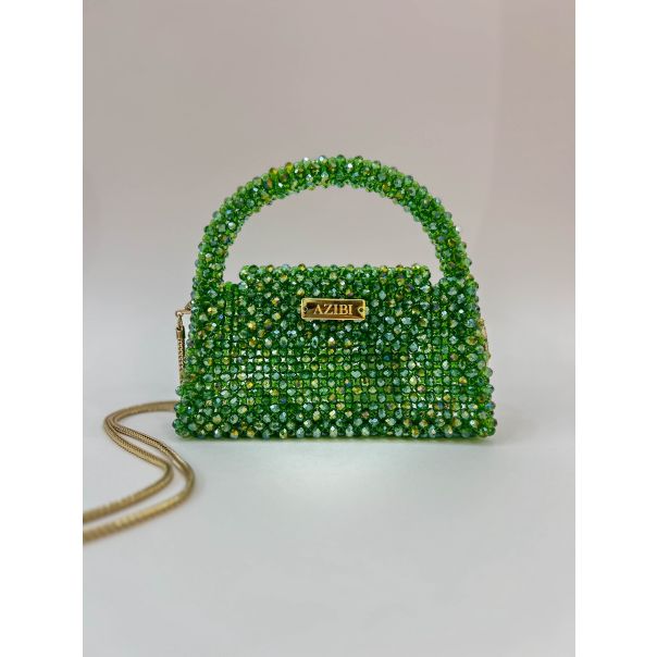 AZIBI Ženska torba od kristalnih perli HERA srednja, zelena - 66