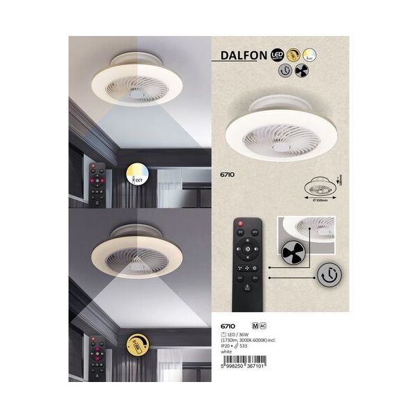 Rabalux Plafonjera Dalfon LED 36W bela (6710) - 6710