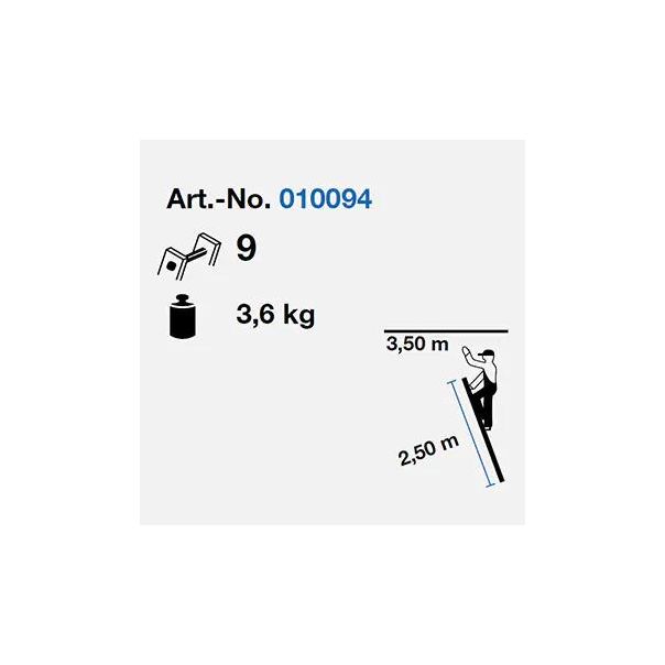 Krause Prislone Merdevine 9 Gazišta   Corda 2,5m - 672-1-1-1-1