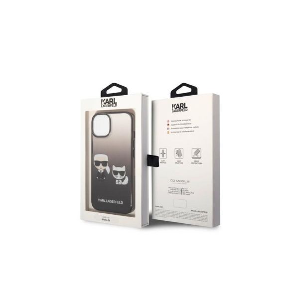 KARL LAGERFELD Futrola za iPhone 14, crna K & Choupette Centered Grad - GSM167641