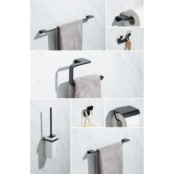 TATAY Zidna četka za WC šolju sa držačem 9x10x41cm Onyx, crna - 6730700