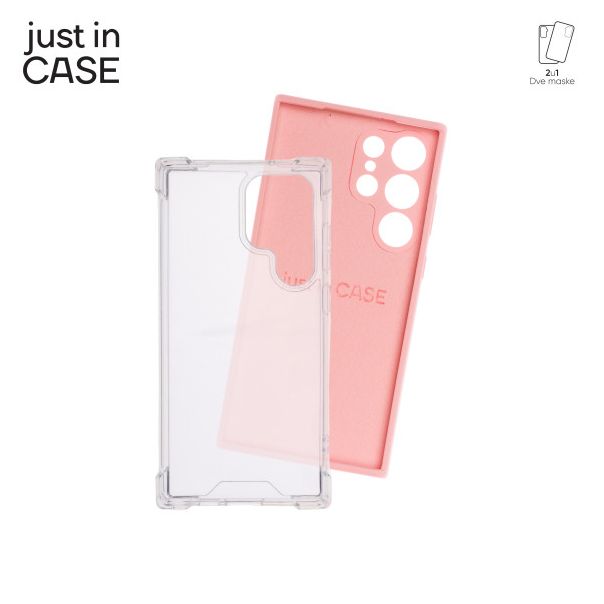 JUST IN case za 2u1 Extra case za MIX za S23 ULTRA, puder roze/providna - MIX218PK