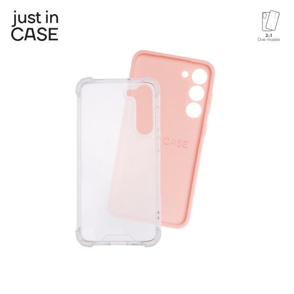 JUST IN CASE Futrola silikonska 2in1 za Samsung S23+, providna/roze - MIX217PK