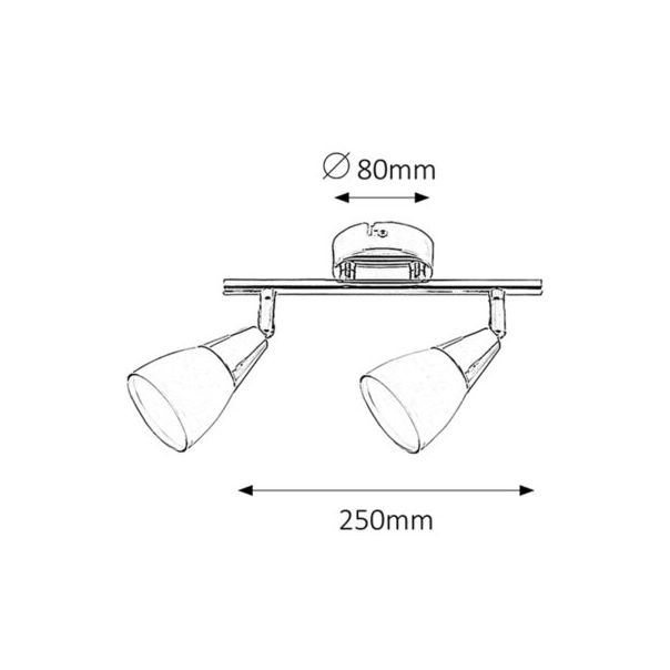 Rabalux Spot rasveta Nicolette E14 2x MAX 40W hrom (6768) - 6768