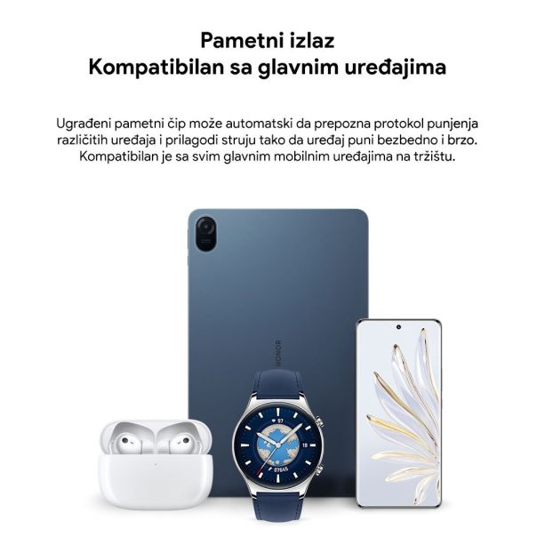 Kucni punjac Honor Super Charge 66W sa type-c kablom beli 1m/6A - 225093