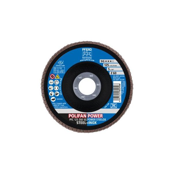 PFERD Polifan - lepezasti brsuni disk  SG perfomansi PFC 125 Z60 Power Steelox - 67786125