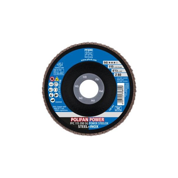 PFERD Polifan - lepezasti brsuni disk  SG perfomansi PFC 115 Z80 Power Steelox - 67788116