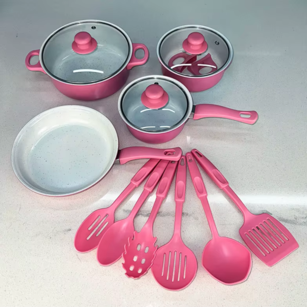 Kuhinjski set od 13 delova, roze - EP3305307