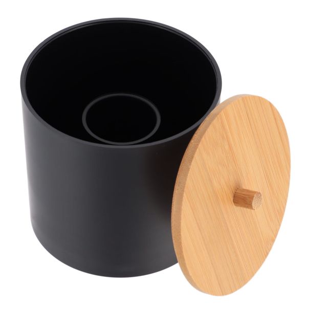 TENDANCE Kutija za vatu Fano 7.5x10 cm, bambus/crna - 6785237