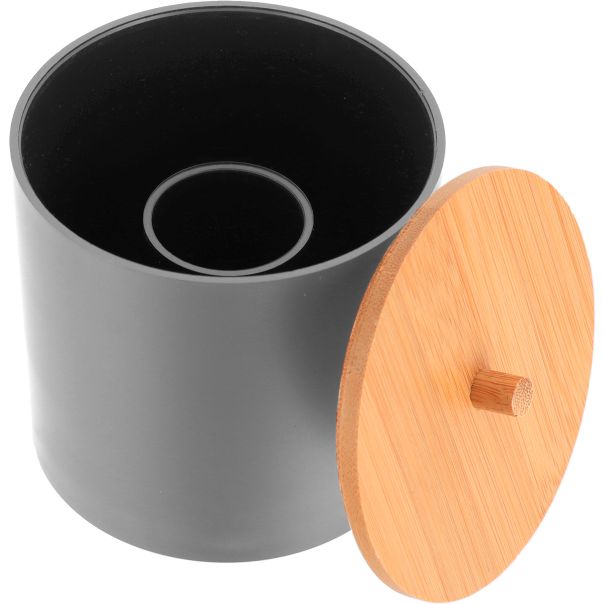 TENDANCE Kutija za vatu Fano 7.5x10 cm, bambus/siva - 6785260