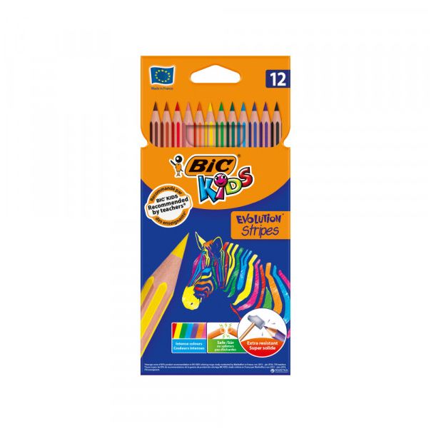 Drvene bojice BIC Evolution Stripes 1/12 - H607