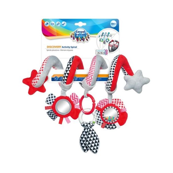CANPOL Plišana igračka za bebe Zig Zag, crvena - 68-063_red