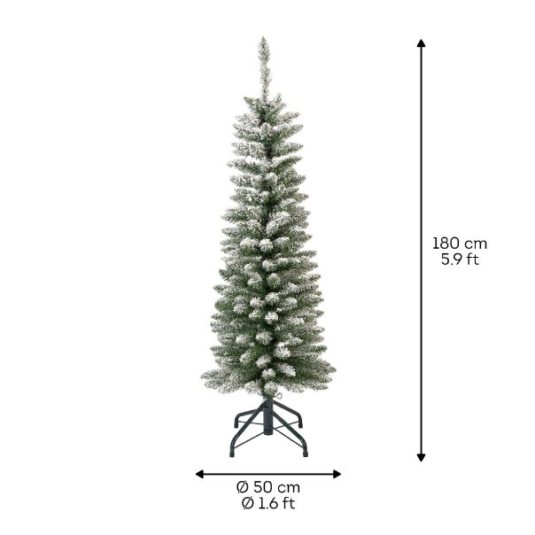 LEMON PLANET Novogodišnja jelka 180cm Pencil Pine Snowy - 111529-1