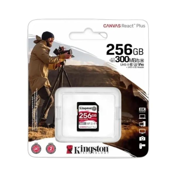 SD Card 256GB Kingston Canvas React Plus SDR2/256GB - EP2597699