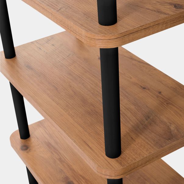 HANAH HOME Polica za knjige Gala, braon/crna - 688DRA1207