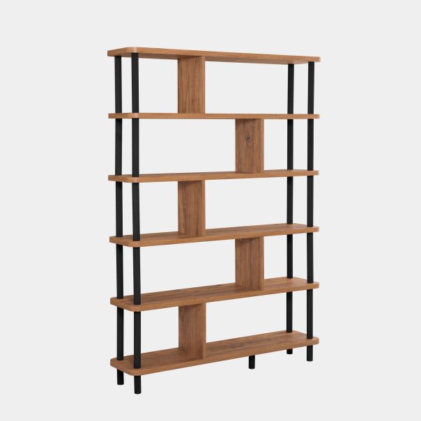 HANAH HOME Polica za knjige Meta, braon/crna - 688DRA1208