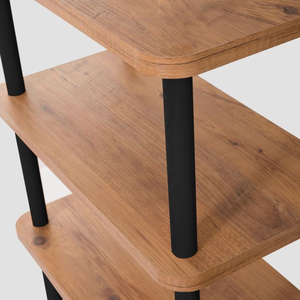 HANAH HOME Polica za knjige Step, svetlobraon/crna - 688DRA1210