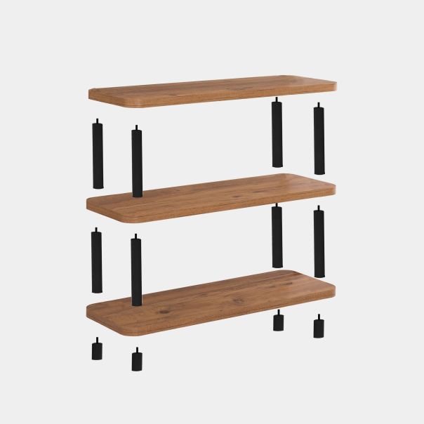 HANAH HOME Polica za knjige Step, svetlobraon/crna - 688DRA1210